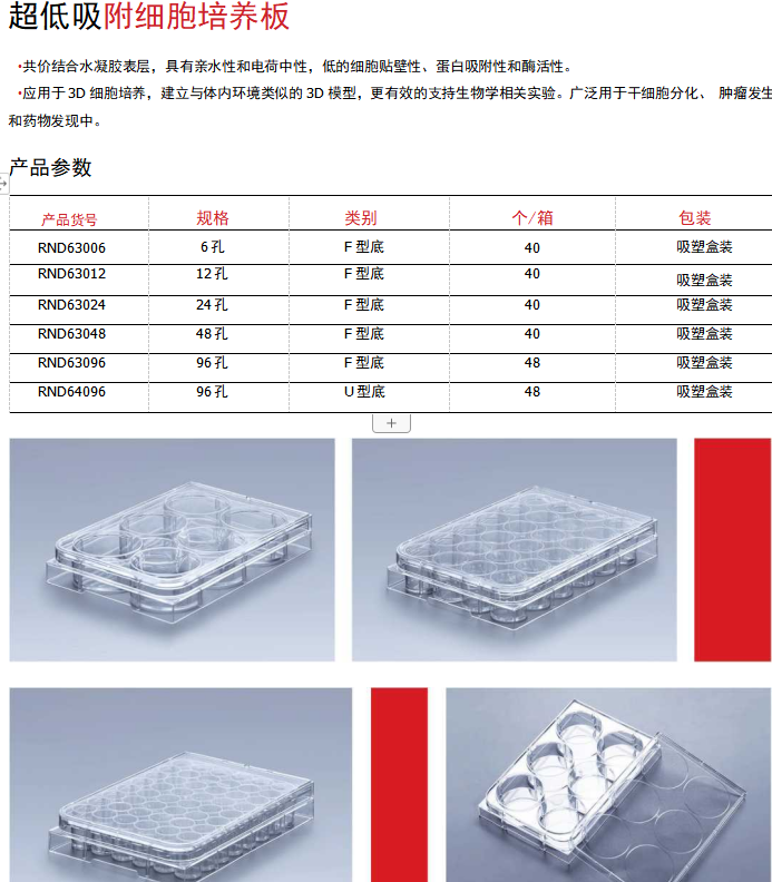 超低吸附培养板（3D培养） Renold